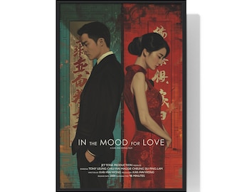 Póster de la película "In the Mood for Love" digital minimalista, arte de pared imprimible de películas de culto vintage