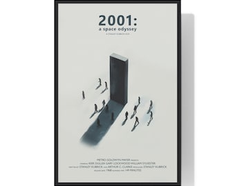 2001: A Space Odyssey Movie Poster Digital Minimalist, Cult Movies Printable Wall Art Vintage