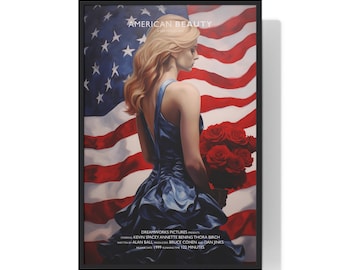 Póster de película de belleza americana, arte de pared imprimible, descarga de impresión de arte, impresión de película minimalista, póster vintage