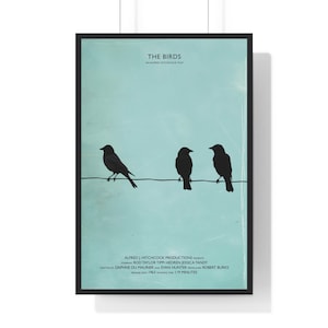 Poster del film Gli uccelli, poster di Alfred Hitchcock, arte murale stampabile, download di stampe artistiche, poster minimalista del film, poster vintage
