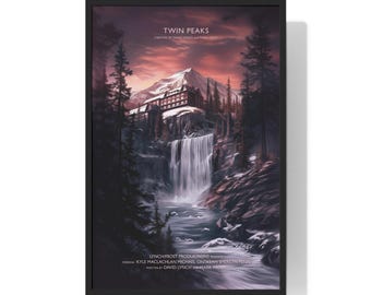 Twin Peaks tv-serie poster, afdrukbare muurkunst, kunstprint downloaden, minimalistische filmprint, vintage poster