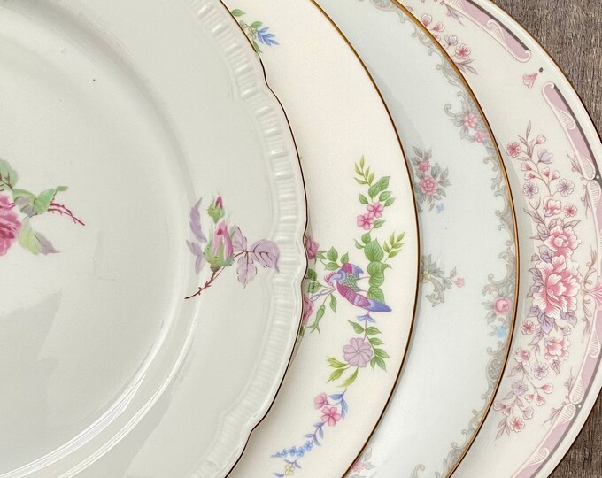 Mismatched Dinner Plates Mix and Match Dishes Vintage Wedding, Girl