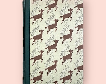 Vintage 1945 Heidi Green Hardcover Green Decorative Illustrated Book, Classic Little Girl Room Shelf Decor, Girl Mom Gift, Farm Animal Decor