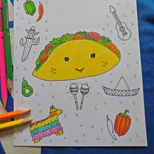 Taco Birthday coloring sheet image 5