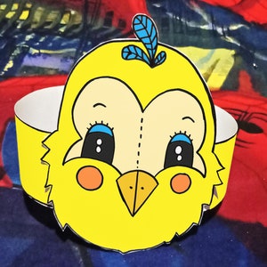Bird paper crown for kids, Bird paper hat, Animals paper crowns