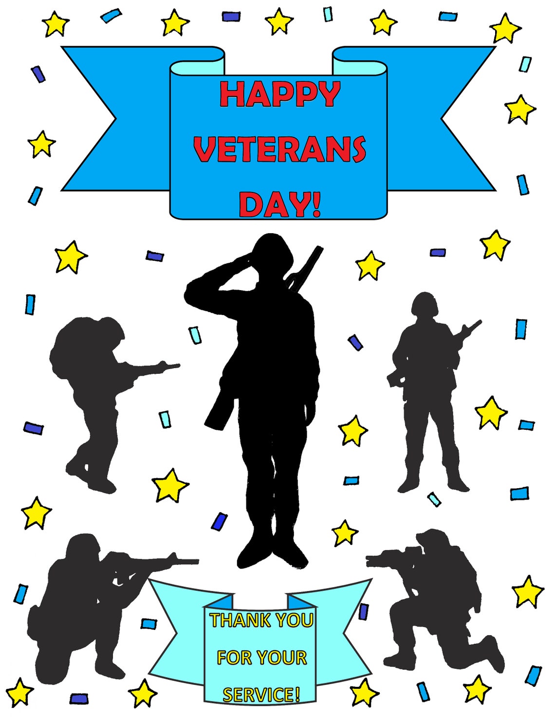 Veterans Day Coloring Sheet for Kids Thank You for Your Service