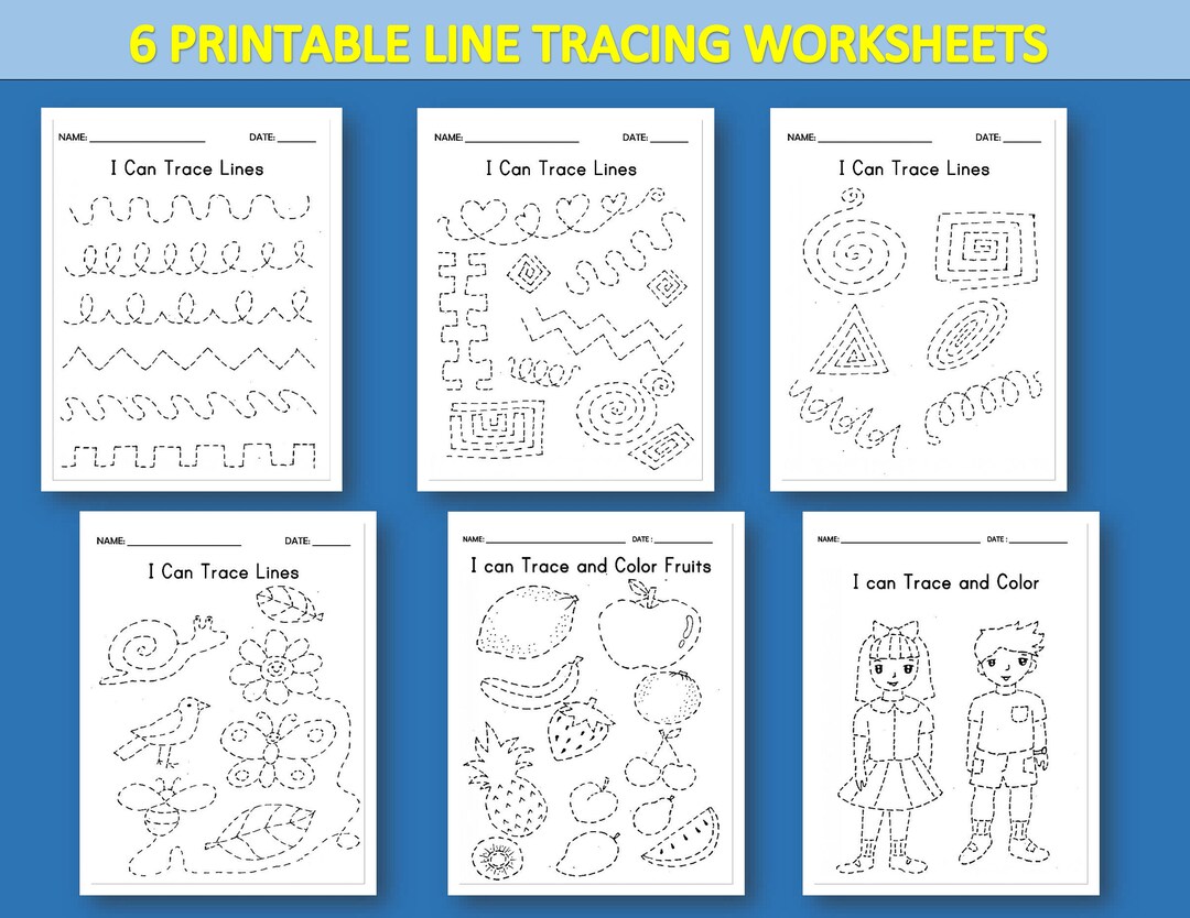 Line Tracing Worksheets, Preschool Printable, Preschool Worksheet, Homeschool Printable, Line ...