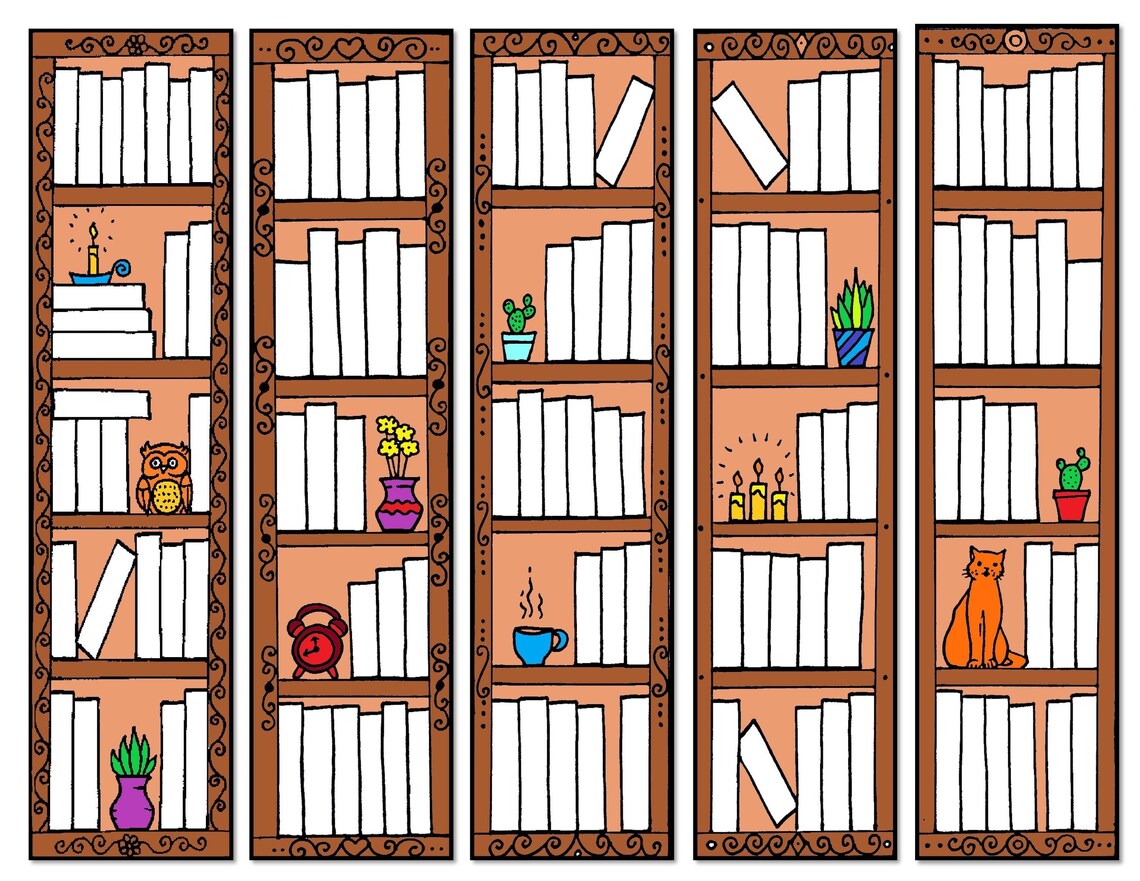 Bookshelf Bookmark Tracker | Printable Book Trackers Digital Download ...