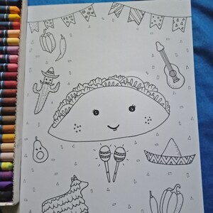 Taco birthday coloring page