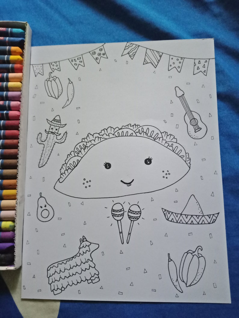 Taco birthday coloring page