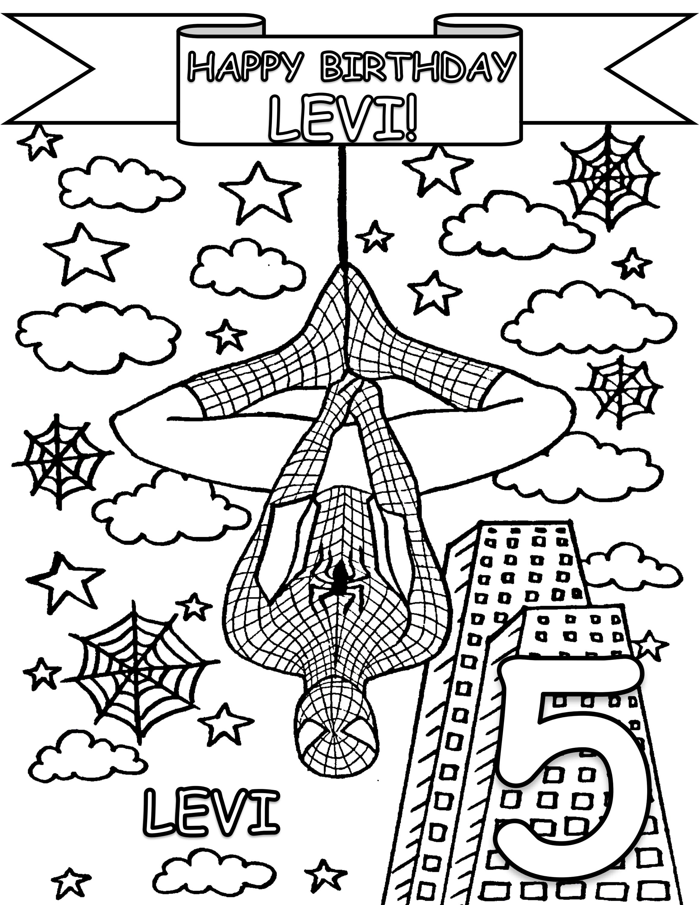Spiderman Birthday Coloring Pages: Party Favors Set of 3 (PDF) - Etsy UK