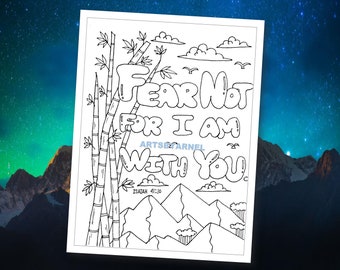 Bible verse coloring page | Isaiah 41:10 | verse colouring page | Fear not for I am with you