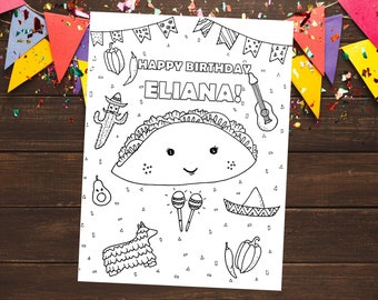 Taco Birthday coloring sheet