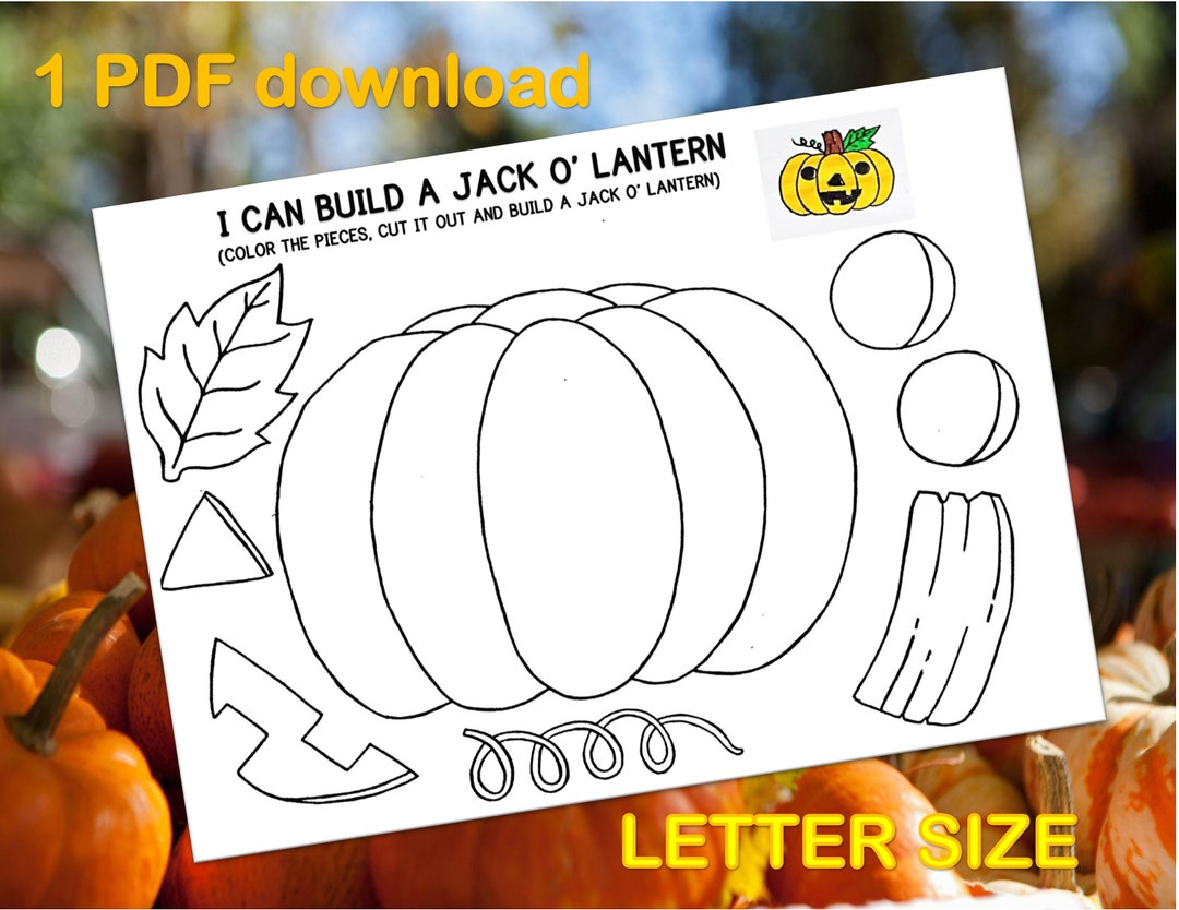 Jack O' Lantern Printable Craft for Kids Fall Printable Games Halloween ...