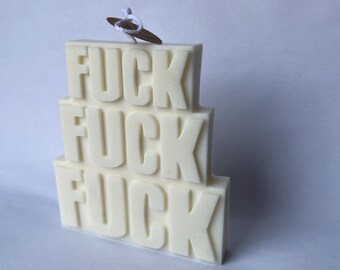 Fuck candle, made of soy wax, excellent as a furnishing accessory, as home decor or as a customizable gift