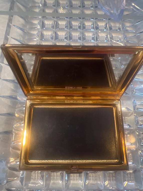 Elizabeth Arden Mid Century Moden Compact. Channel-set sapphire crystals, Swiss Made. ‘Mad Men’ era chic! Custom fill service available. View 2