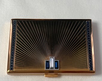 Elizabeth Arden Mid Century Moden Compact. Art Deco crystals and starburst design. ‘Mad Men’ era chic! Custom fill service available.