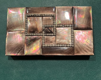 1940-50s Vintage Mother of Pearl Rare Dark Shell Carryall purse.