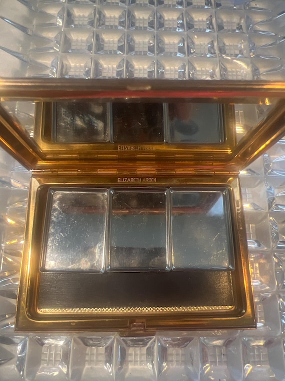 Elizabeth Arden Mid Century Moden Compact. Channel-set sapphire crystals, Swiss Made. ‘Mad Men’ era chic! Custom fill service available. View 3