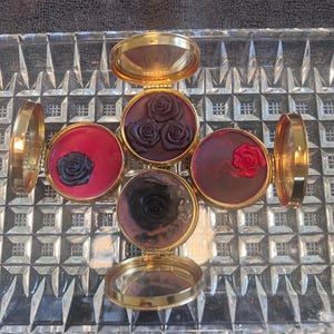 Dark Poetry Collection. 1930s RARE Richard Hudnut, Gemey rouge pot REFILLED w Lip&Cheek Tints.