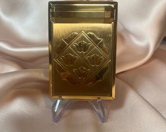 Vintage Mid-Century Richard Hudnut vintage compact. Iconic floral design Pristine condition. Powder, Blush and Lipstick.