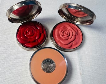 1930s RARE Richard Hudnut, Gemey rouge pot REFILLED w Lip&Cheek Tint. 2 shades. ROSES!