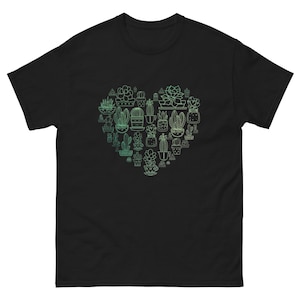 Succulent Heart T-Shirt: Botanical Garden Tee, Plant Lover Gift