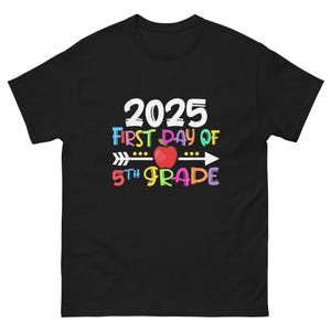 2025 First Day of 5th Grade T-Shirt - Back to School Tee - Fifth Grade Student Gift