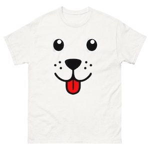 Cute Puppy Face T-Shirt | Funny Dog Lover Tee | Playful Pet Emoticon Shirt | Adorable Animal Face Apparel | Dog Mom Dad Gift
