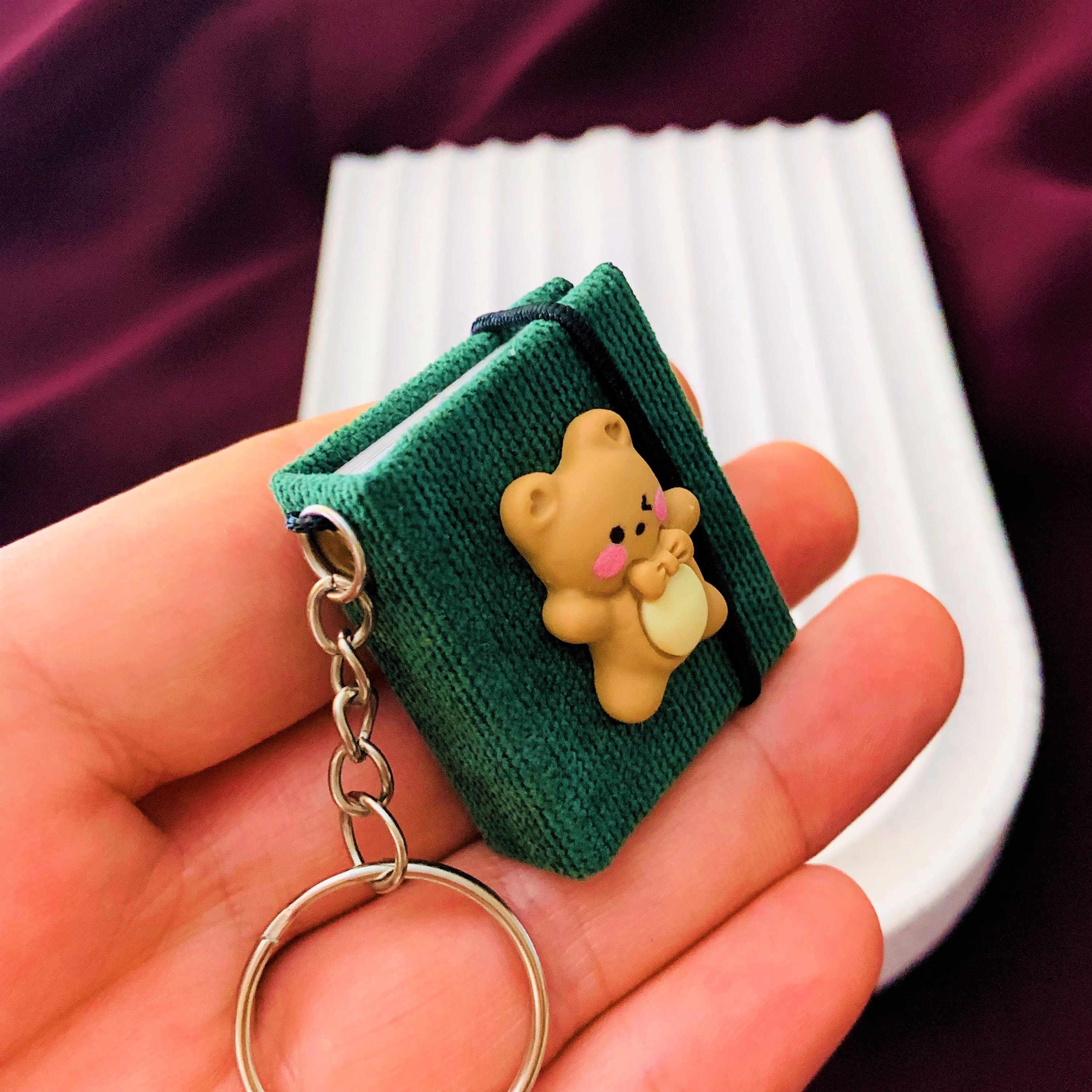 Mini Photo Album Keychain, Personalized Photo Album Keychain, Custom Photo Keychain With Name