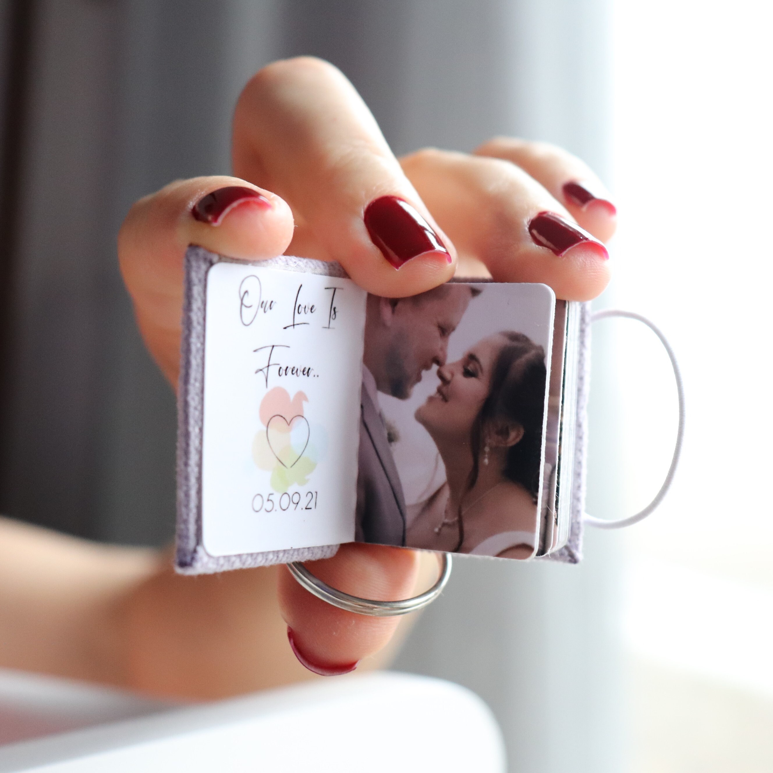 Personalized Photo Album Keychain, Handmade Photo Album Keychain, Mini