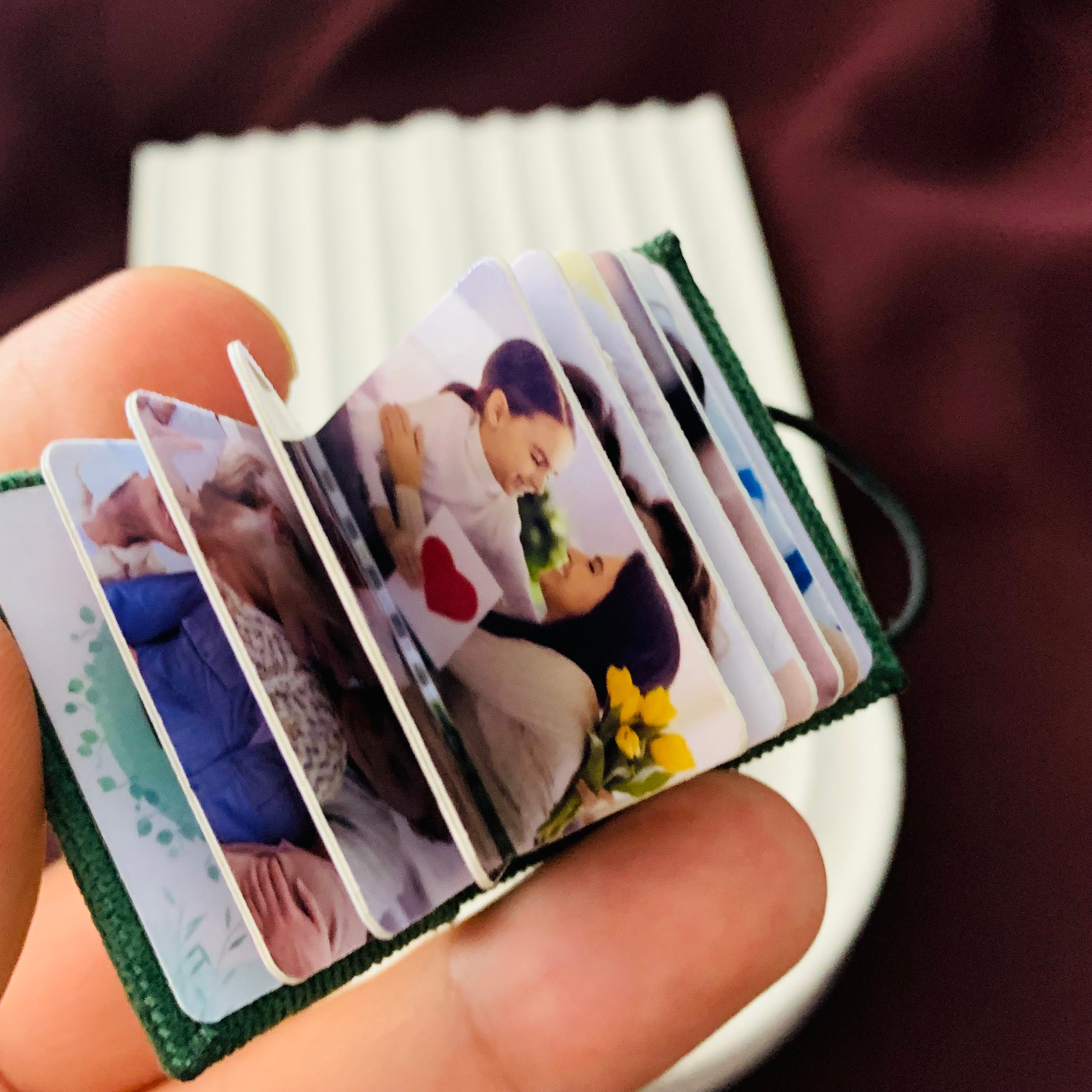 Mini Photo Album Keychain, Personalized Photo Album Keychain, Custom Photo Keychain With Name