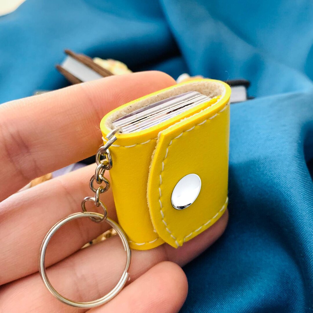 Mini Photo Album Keychain Personalized Leather Keychain Etsy
