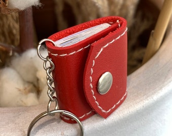Customized 10 Photo Album Photo Keychain Personalized Red Leather