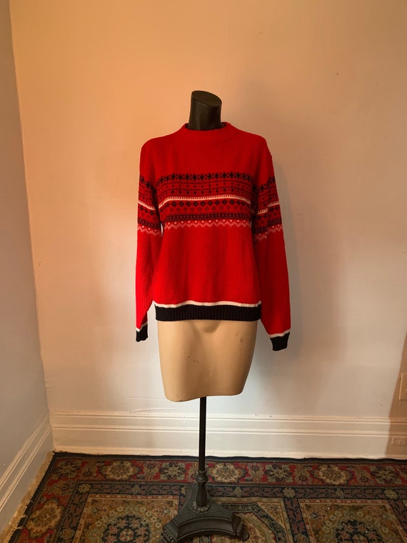 70's Red Ski Sweater
