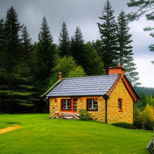 Phone wallpaper - Cottage in a Storm