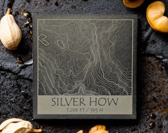 Silver How Lake District Engraved Coasters