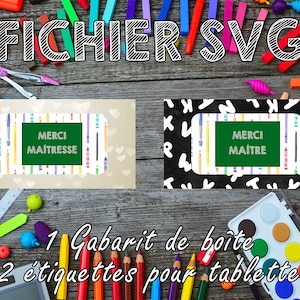 Schokoriegel-Box SVG-Schnittdatei „Danke, Herrin, danke, Meister“ mit Fenster.