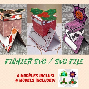 Fichier SVG / fichier de découpe marque place boîte à friandise + 1 fichier boîte Smarties offert.