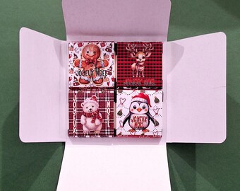 SVG file / cutting file box of 4 square chocolates 3 or 4 cm + 4 chocolate labels