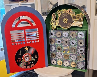 SVG file / Brother / Silhouette cutting file Jukebox advent calendar / Jukebox advent calendar