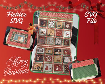 SVG file / Brother / Silhouette advent calendar cutting file for chocolate squares + 1 free file
