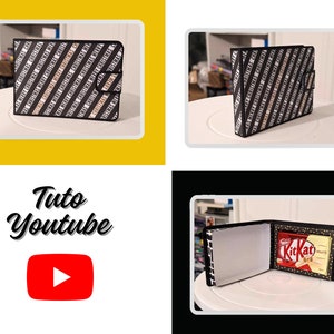 SVG / BROTHER / SILHOUETTE-Schneidedatei Kit-Kat-Box-Geldbörse + 1 kostenlose Smarties-Box-Datei.