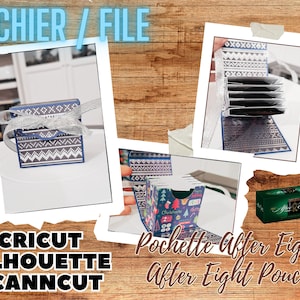 Fichier de découpe Cricut / Silhouette / ScanNcut pochette After Eight + 1 fichier SVG boîte Smarties offert.