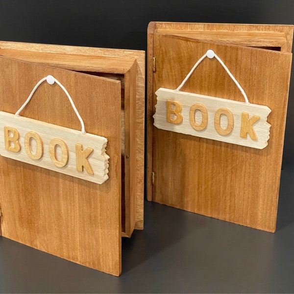 Wooden Book Keepsake Storage Box
