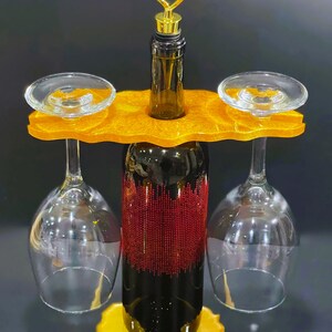 Custom Order - Wine Bottle/Glasses Holder Set