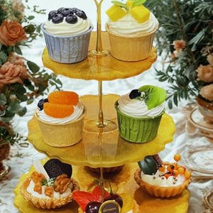 Custom Order - 3-Tiered Display/Serving Tray Stands (Petite pastries not included)