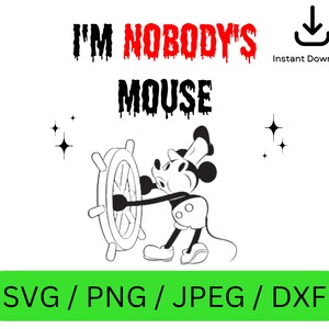 Mickey Mouse Steamboat Willie SVG PNG Instant Download, Digital Download Printable Design SVG for Cricut Cutting, Mickey jpeg, svg, dxf, png