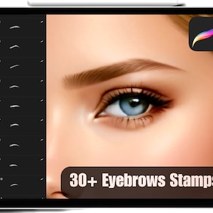 30+ Procreate Stamps High Quality Realistic Digital Eyebrows Stamps for Portrait iPad Procreate Easy Brushes Commercial Use