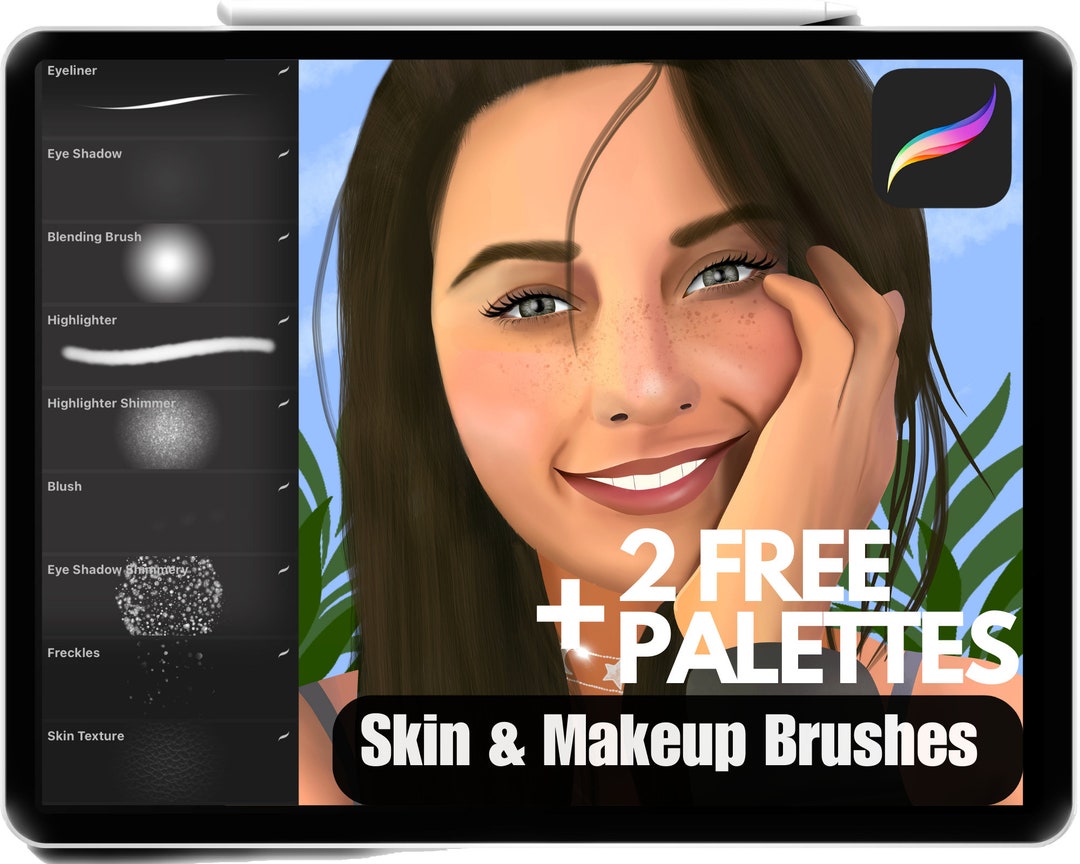Procreate Skin Brushes, Face Texture & Makeup Brushes for Portrait iPad